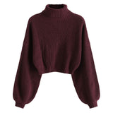 1 x RAW Customer Returns ZAFUL Elegant long-sleeved winter sweater with ribbed structure, Wine red., S - RRP €36.99