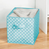 3 x Brand New mDesign set of 4 storage boxes for toys or clothes in the children s room - square folding box with fabric handle - toy storage with dot pattern - turquoise and white - RRP €86.64