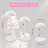 1 x RAW Customer Returns Pack of 3 Height-Adjustable Wig Stands, JC-Houser Round Shape Portable Wig Stand Holder Hat Display, Non-Slip Wig Holder Set Drying Head Holder for Women Hairdresser White  - RRP €27.26