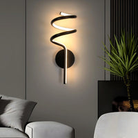 1 x RAW Customer Returns Riserva wall lamp LED indoor, 16W creative spiral modern interior wall light, wall lights spiral made of acrylic 3000K warm white light, black wall light LED for living room, bedroom, hallway, dining room - RRP €25.99