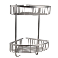 1 x RAW Customer Returns Konhard CS002 Brushed Stainless Steel Wall Basket for Bathroom and Shower 2 Tier. - RRP €58.06