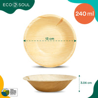 19 x Brand New ECO SOUL 100 Compostable Small 13cm, 240ml Palm Leaf Bowls 25 Pack Disposable Bamboo Style Bowls I Durable, Eco-Friendly, Robust Bowl I Biodegradable Eco Bowls - RRP €265.81