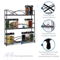 1 x RAW Customer Returns joeji s Kitchen Countertop Free Standing Kitchen Spice Rack - 3 Tier - Stable Spice Organizer - Kitchen Spice Rack - Black  - RRP €21.95