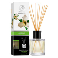 1 x RAW Customer Returns Room Fragrance Diffuser Jasmine 200ml - Natural Essential Jasmine Oil - with 10 Rattan Sticks - Air Freshener Room Freshener for Home - Boutique - SPA - Aromatherapy - RRP €18.69