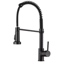 1 x RAW Customer Returns Kitchen faucet with pull-out sprayer, spring faucet kitchen with pull down sprayer shower, 360 swivel hot and cold water sink faucets black  - RRP €53.99