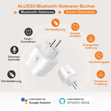 1 x RAW Customer Returns ALUSSO Tuya Bluetooth Gateway With Smart Wi-Fi Socket, Integrated Hub Gateway Bluetooth Gateway, Works With Amazon Alexa, Google Home, Remote Control, Schedule Timer, Energy Monitoring - RRP €14.99