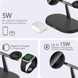 1 x RAW Customer Returns 3 in 1 Magnetic Wireless Charger, Compatible with Magsafe Charger for iPhone 15 14 13 12, with PD Adapter Foldable Fast Charging Station for Apple Watch Ultra 9 8 7 6 5 4 and Airpods Pro 3 2 - RRP €31.99