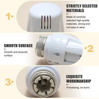 1 x RAW Customer Returns Pack of 4 thermostatic heads, thermostatic head heater, TRV M30x1.5 thermostat radiator, heating system temperature control heads for office home - RRP €24.99