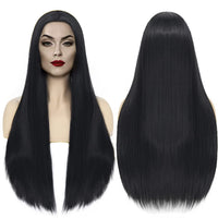 1 x RAW Customer Returns Wig Black for Costume Long Straight Synthetic Wigs for Ladies Women Children Daily Witch Cosplay Party Wig R026 - RRP €17.14