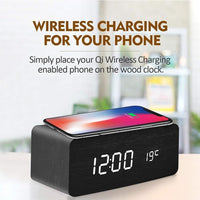 1 x RAW Customer Returns INF Digital LED Alarm Clock with Wireless Charging, Digital Alarm Clock and Qi Charger in One, Black - RRP €32.26