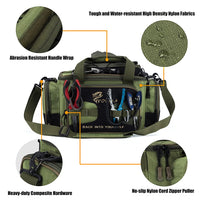 1 x RAW Customer Returns Croch fishing bag for fishing tackle and fishing accessories with belt shoulder strap army green belt shoulder strap army green - RRP €39.31