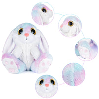 1 x RAW Customer Returns My OLi Cuddly Toy Rabbit 20 cm Plush Rabbit Stuffed Toy Cuddly Toys Floppy Ears Sitting Cuddly Bunny Plush Toys for Girls Children Boys Rainbow - RRP €16.24