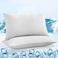 1 x RAW Customer Returns Luxear cooling pillowcase set of 2, elastic pillowcase with Arc-Chill cooling fibers, breathable, silky pillowcases with zipper, soft and thin, hair skin-friendly pillowcase, 40x80cm-white - RRP €21.99