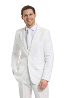 1 x RAW Customer Returns OFFSTREAM Plain Colored Suits for Men Costumes Include Jacket Pants and Tie, XXL, Plain White - RRP €49.95