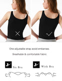 1 x Brand New STARBILD Women s Undershirt Bra Shirt Basic U-Neck Built-in Bra Wire-Free Padded Tank Tops 2 Pack - RRP €45.99