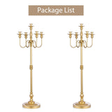 1 x RAW Customer Returns Sziqiqi 124cm Gold Candlestick Metal Set of 2, Modern Candlestick 5-armed Candle Holder Table Decoration for Wedding Christmas and Thanksgiving - RRP €137.12