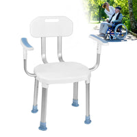 1 x RAW Customer Returns ACXIN shower chair with armrests and backrest, shower stool for seniors 150kg, shower stool height adjustable bathroom stool with non-slip cushion, tool-free assembly - RRP €46.38