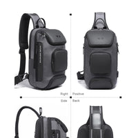 1 x RAW Customer Returns OZUKO Men s Sling Backpack, Anti-Theft Shoulder Bag Chest Bags Waterproof Sling Bag Large USB Rechargeable Crossbody Backpack for Hiking Cycling Travel Sports - RRP €41.3