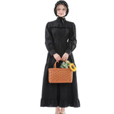 1 x RAW Customer Returns CR ROLECOS Vintage Medieval Dresses Long Sleeve A-Line Stand Collar Cocktail Dress Gothic Dresses Renaissance Dress L - RRP €48.89