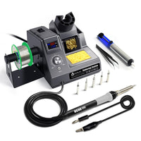 1 x RAW Customer Returns TOAUTO DS90 Soldering Station- F C Dual Digital Display Soldering Iron Set, 90W Soldering Iron, 302 - 842 Temperature, Anti-static and Grounding Cable, Standby Mode Soldering Set, 5 Soldering Tips, Desoldering Pump - RRP €59.99