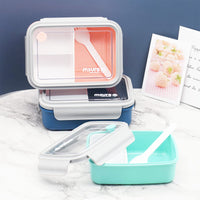 1 x Brand New Busnos lunch box adults with 3 compartments Bento box office lunch box leak-proof snack box school snack box garden with compartments lunch box snack box breakfast box can - RRP €20.4