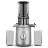 1 x RAW Customer Returns Juicer-AOBOSI 250W slow juicer-juicer for vegetables and fruit with 1.2L capacity-juicer with 103MM filling shaft and 8-stage auger. Juicer with 2 without metal filters 2 patents, gray. - RRP €110.92