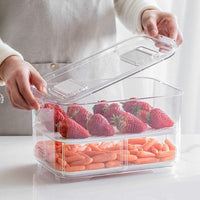 1 x RAW Customer Returns SANNO Fruit and Vegetable Containers, Life Saving Food Storage Container, Stackable, Refrigerator, Freezer, Fresh Drawer Organizer and Keeper, Set of 2 - RRP €46.99