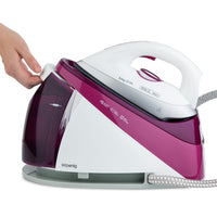 1 x RAW Customer Returns H.Koenig V26 Central steamer, Easy glide ceramic plate, 5.4 bars, 1.1L capacity, 2400W, White Fuchsia - RRP €95.23