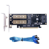 1 x RAW Customer Returns chenyang CY Dual SATA PCI Express PCI-E 3.0 to NGFF NVME M.2 MSATA M Key B M Key SSD Card Adapter 3in1 - RRP €20.89