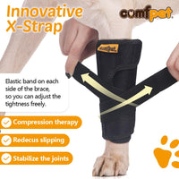 1 x RAW Customer Returns COMFPET Front Leg Brace Dog Front Leg Braces with Metal Strips Dog Front Leg Braces for Carpal Support Dog Hock Bands L - RRP €25.2