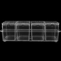 3 x Brand New YIXNSW 4 Piece Spice Container Plastic Transparent Spice Box Set Kitchen Spice Box Seasoning Box Spice Box with Spoon and Cover for Salt, Sugar, Spices, Chili Peppers and Paprika - RRP €36.3