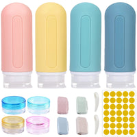 1 x Brand New 15 Pieces Travel Bottles Kit Silicone 89ml Portable Liquid Travel Containers Airplane Liquid Travel Kit with Reusable Squeezable BPA Free for Shampoo, Conditioner, Cream, Lotion - RRP €22.8