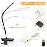 1 x RAW Customer Returns Aigostar Reading Light, LED Reading Lamp with Clip and 360 Adjustable Flexible Arm, Bed Light with Clip and Cable, 3 Brightness Modes, Eye Protection, 4000 K for Reading, Work, Black - RRP €12.99