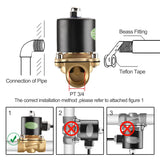 1 x RAW Customer Returns Heschen Brass Electric Solenoid Valve, 2W-200-20J, 3 4 inch, AC220V, Direct Action Water Air, Normally Closed, Replacement Valve - RRP €30.74