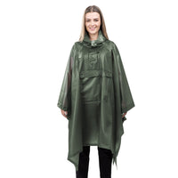 1 x RAW Customer Returns Navaris Unisex Rain Poncho - Waterproof Rain Jacket with Hood and Front Pocket - Cape for Bad Weather Cycling Hiking with Bag - RRP €16.13