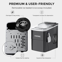 1 x RAW Customer Returns Ice cube machine, ice maker with self-cleaning function, 15kg 24h, 9 ice cubes in just 6 minutes. Low-noise operation, ice cube maker, ice cube maker for use in households, offices - RRP €129.98