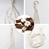 2 x RAW Customer Returns koitoy 6 pieces macrame hanging basket, cotton rope hanging basket flower pot robust macrame plant holder hanging basket for indoor outdoor ceiling balconies wall decoration - RRP €20.14