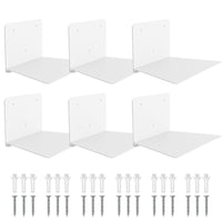 1 x RAW Customer Returns Sheeliy Wall Shelves for Books, Metal Floating Shelves, Invisible Wall Book Shelf, Wall Mounted Floating Shelves for Bedroom, Living Room, Office, Set of 6 - RRP €39.31