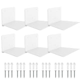 1 x RAW Customer Returns Sheeliy Wall Shelves for Books, Metal Floating Shelves, Invisible Wall Book Shelf, Wall Mounted Floating Shelves for Bedroom, Living Room, Office, Set of 6 - RRP €39.31