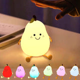 1 x RAW Customer Returns Night light for children, Kawaii pear-shaped night light for babies, silicone nursing light bedside lamp dimmable touch for girls, color changing sleeping light children s room decoration birthday gift pear shape  - RRP €18.14