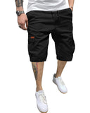 1 x RAW Customer Returns YAOHUOLE Cargo Shorts for Men Elastic Bermuda Men Work Military Outdoor Multi Pockets Black M Large size - RRP €36.4