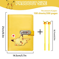 1 x RAW Customer Returns Secret Diary for Girls with Padlock, Kawaii Stationery Set, Password Notebook with Pen, School Diary, Gift for Boys and Girls and Children Yellow  - RRP €21.99