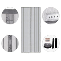 1 x RAW Customer Returns Sekey magnet fly screen balcony door without drilling, door curtain fly protection sliding door, insect protection curtain door through easy installation 90x210cm, grey - RRP €15.98