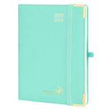 20 x Brand New POPRUN Premium Calendar 2023 2024 weekly planner 22 x 16.5 cm, 17-month appointment planner Aug.2023-Dec.2024 , planner hardcover with gold-plated protective corners, 100 GSM FSC -certified paper - mint green - RRP €303.8