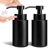 1 x RAW Customer Returns GMISUN soap dispenser black matt, 350ml soap dispenser glass with foam pump head, foam soap dispenser set with label for kitchen, bathroom - 2 pieces - RRP €18.14