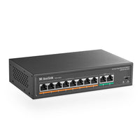 1 x RAW Customer Returns MokerLink 8 Port PoE Switch with 2 Gigabit Uplink Port, PoE Plus 802.3af at, 120W built-in power, extension to 250 meters, plug play made of metal - RRP €47.99