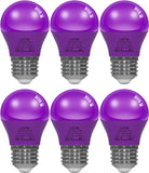 5 x Brand New LUTW Purple Colorful Light Bulbs E27, 5W LED Colored Light Bulb Replaces 40W Incandescent Bulb, G45 Globe Colored Bulb Lamp for Wedding Halloween Christmas Party Bar, Pack of 6 - RRP €102.0