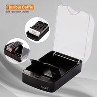 1 x RAW Customer Returns Eagle business card box for 350 business cards with AZ register business card holder organizer box desk, transparent black - RRP €15.99