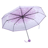 1 x RAW Customer Returns Transparent Umbrella with Flowers, Small Children s Umbrellas Little Girls Women Rain Umbrella with Sakura Pattern Flowers Lightweight Transparent Windproof Travel Umbrella Diameter 93 cm Light Purple  - RRP €19.59