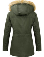 1 x RAW Customer Returns Uoiuxc Women s Warm Winter Jacket Windproof Coat Thick Parka Military Jacket with Removable Hood Military Green, M  - RRP €94.98